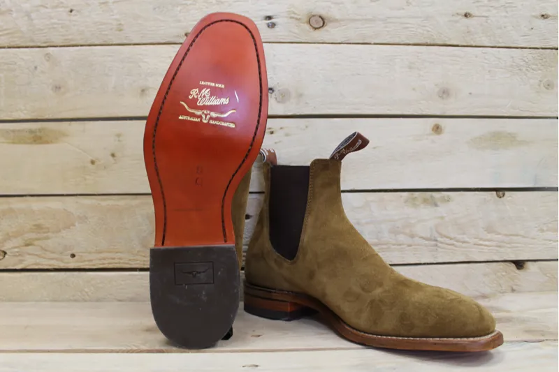 R.M.Williams Comfort Craftsman Suede Boots 9.5G - Mid Brown-4